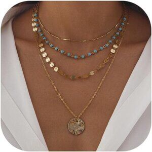 Women's E5-layer Layered Boho Necklaces Cowgirl Jewellery Accessories Outfits
